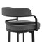 Armen Living Prinz 26" Counter Height Swivel Gray Faux Leather and Black Metal Bar Stool LCPRBAGRBL26 - alternate 7